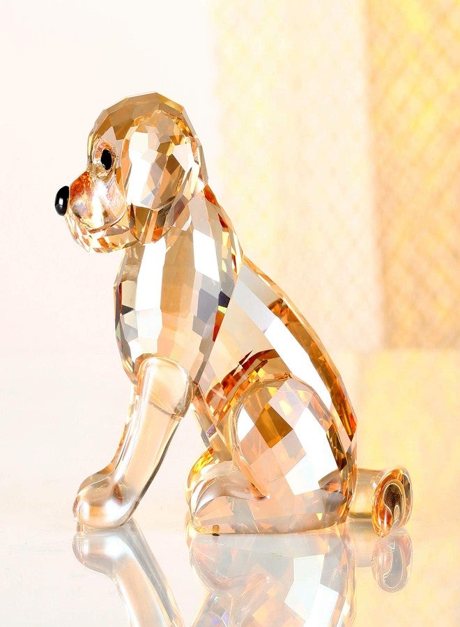 DOJOZ Crystal Labrador Dog Puppy Figurine Animals Lovely Craft Home Decor Ornaments Collectible Birthday Gifts (Gold) - Image 3